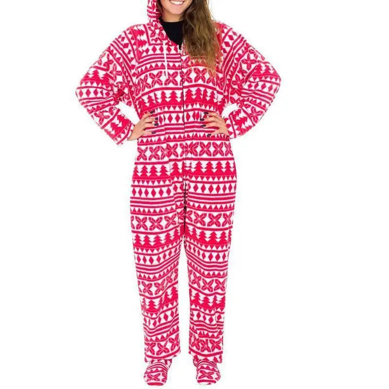 Humping Reindeer Elk Balls Ugly Christmas Lazy Black Pajama Suit with Hood pajamas for women - Pajamasbuy