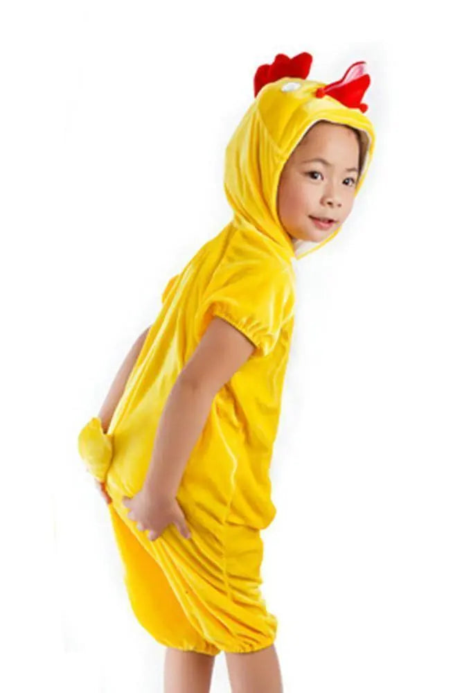 Kid Yellow Chicken Animal Onesie Short Sleeve Pajamas Costume - Pajamasbuy