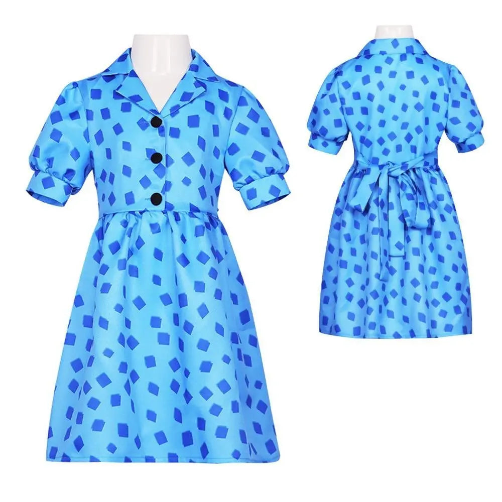 Kids Children Matilda the Musical Blue Cosplay Costume Dress Outfits - Pajamasbuy