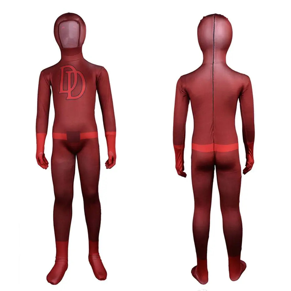 Kids Daredevil Zentai Costume Superhero Cosplay Party Spandex Bodysuit - Pajamasbuy