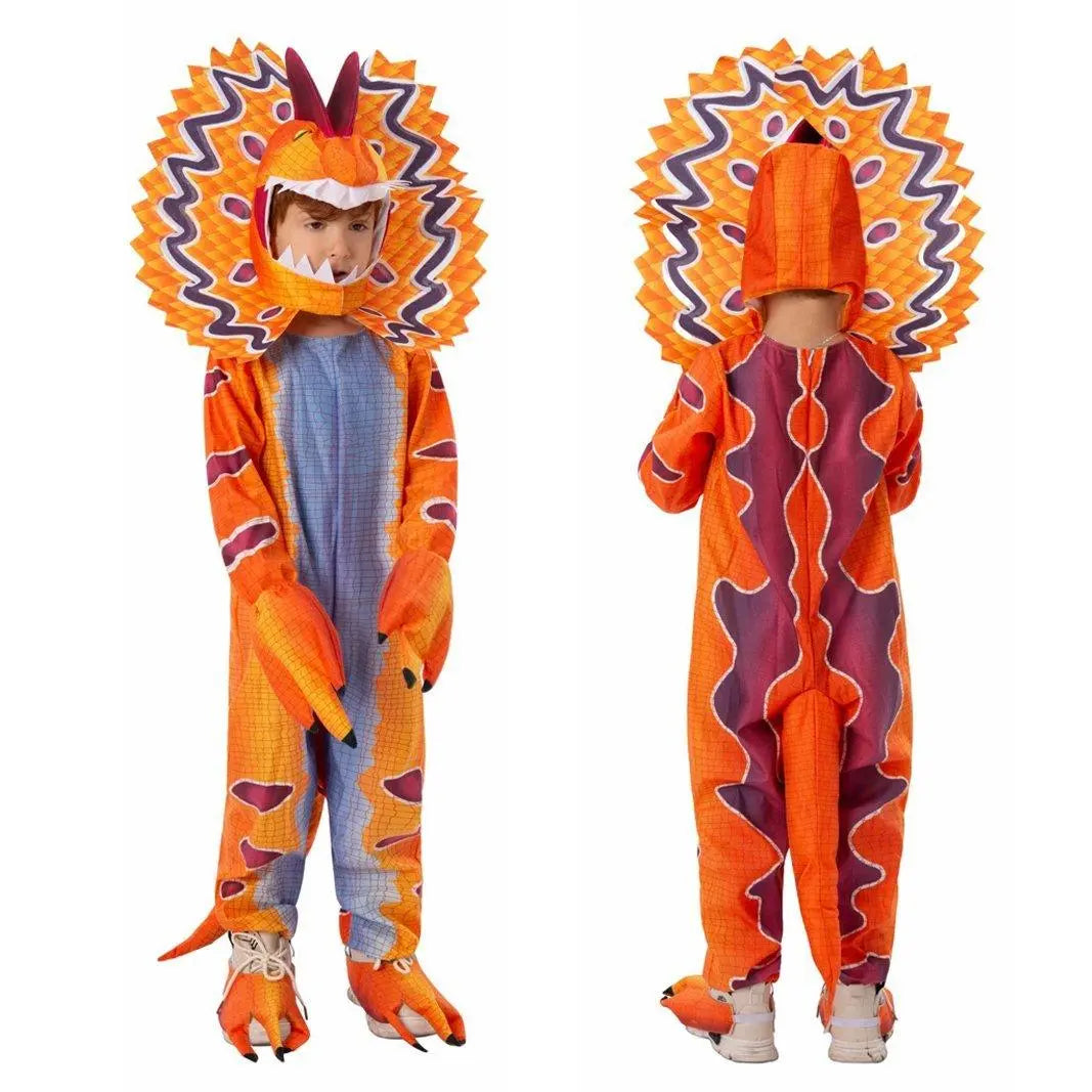 Kids Dilophosaurus Orange Animal Halloween Cosplay Party Costumes - Pajamasbuy