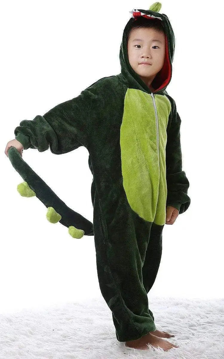 Kids Onesies Hoodie Dinosaur Animal Pajamas Kigurumi Costume - Pajamasbuy