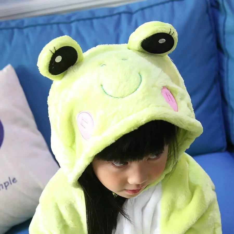 Kids Onesies Hoodie Frog Animal Pajamas Kigurumi Costume - Pajamasbuy