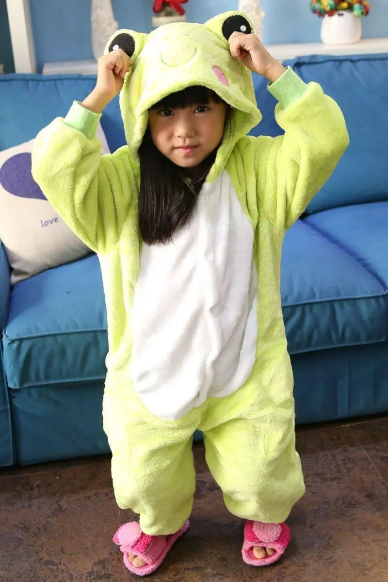 Kids Onesies Hoodie Frog Animal Pajamas Kigurumi Costume - Pajamasbuy