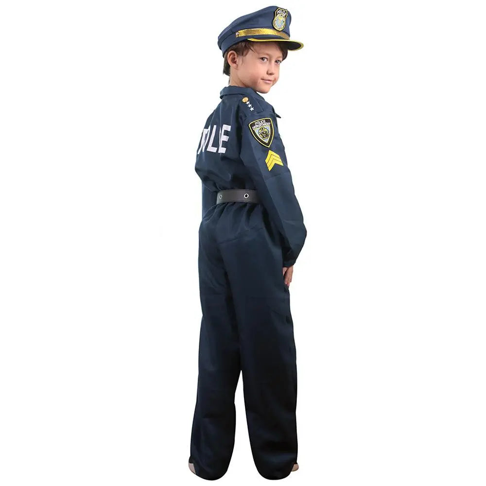 Kids Police Cop Costume for Boys Police Office Costume Halloween Cosplay Party - Pajamasbuy