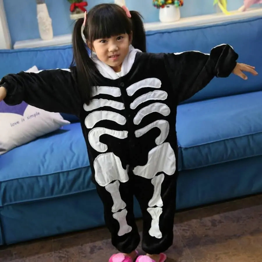 Kids Skeleton Pajamas Onesies Hoodie Animal Costume - Pajamasbuy