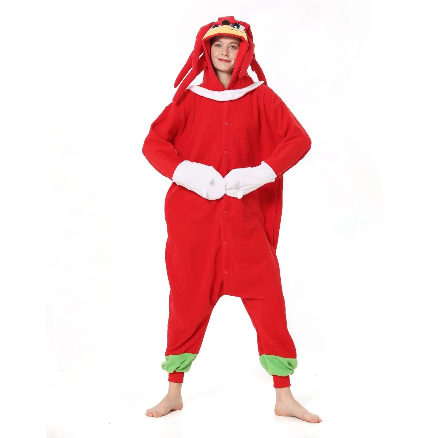 Knuckles the Echidna Sonic the Hedgehog kigurumi onesies anime pajamas Costume| PajmasBuy