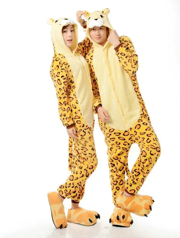 Leopard Tiger Adult Animal Kigurumi Onesies Pajama Costumes - Pajamasbuy