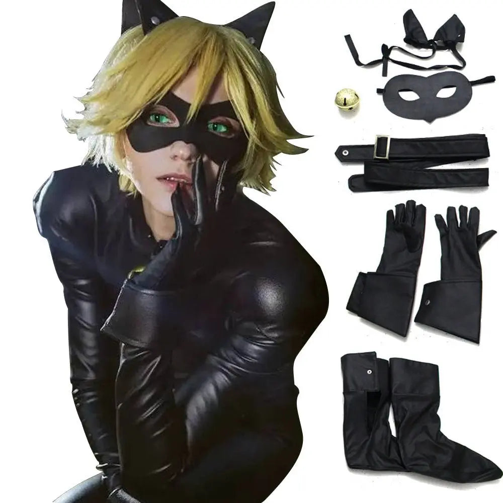 Miraculous Ladybug Cat Noir Cosplay Halloween Anime Jumpsuit Set for Kids - Pajamasbuy