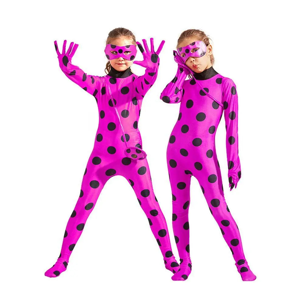 Miraculous Ladybug Cosplay Costume Kids Zentai Bodysuit Halloween Jumpsuit for Girls Boys - Pajamasbuy