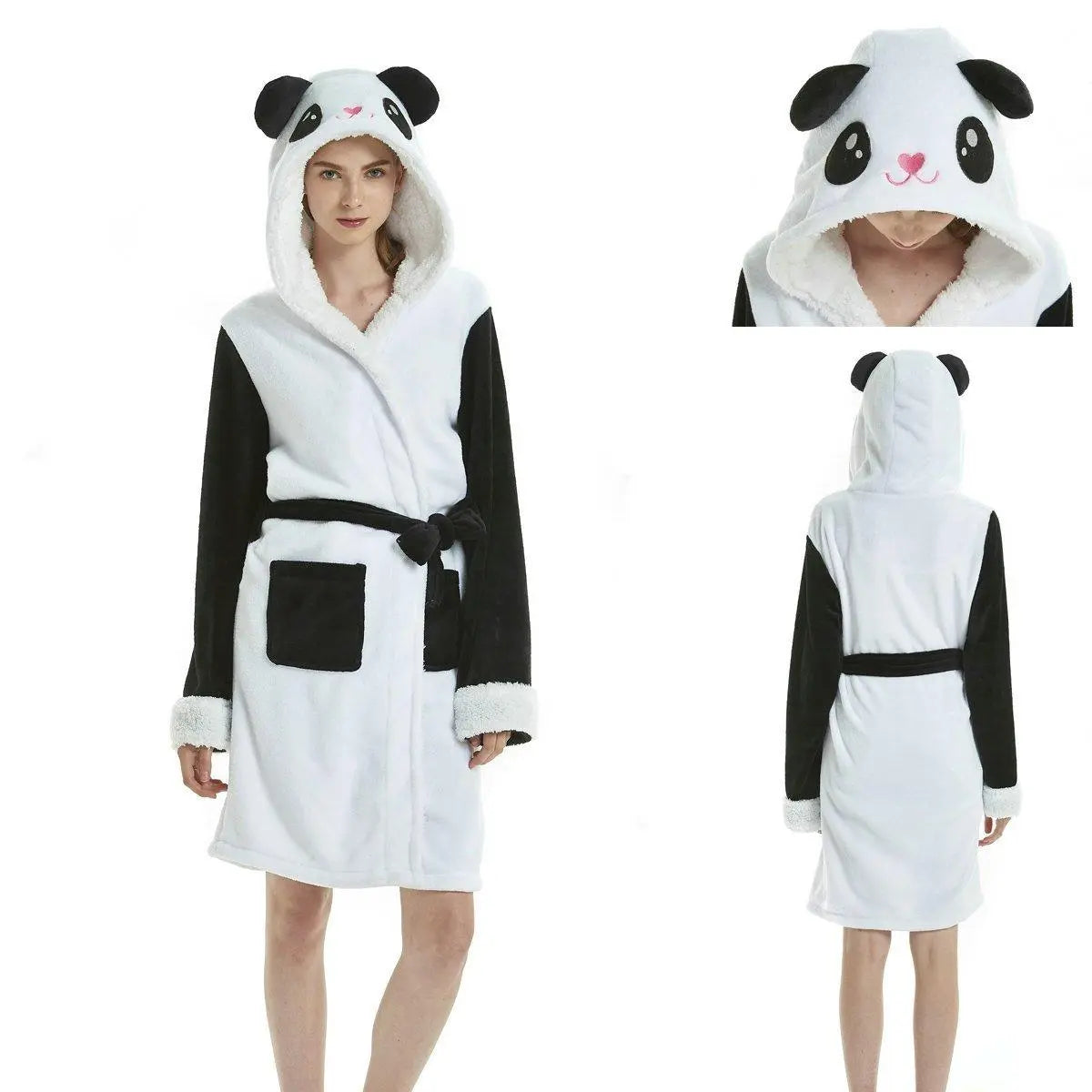 Panda Kigurumi Robes Adult Animal Pajamas Softest Bath Robe - Pajamasbuy