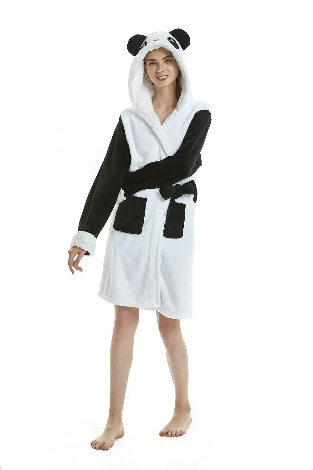 Panda Kigurumi Robes Adult Animal Pajamas Softest Bath Robe - Pajamasbuy