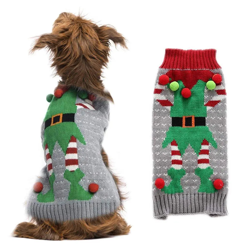 Pet Dog Christmas Dress Up Embroidery Clown Elf Costume Teddy Bichon - Pajamasbuy