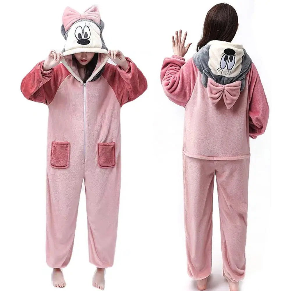 Pink Minnie Kigurumi Onesie Pajamas for Adult| PajmasBuy