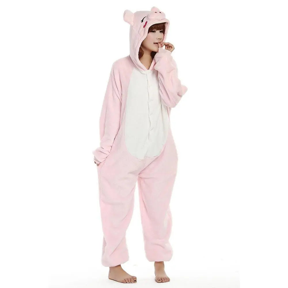 Pink Pig Onesies Hoodie Pajamas Animal Costume Kigurumi - Pajamasbuy