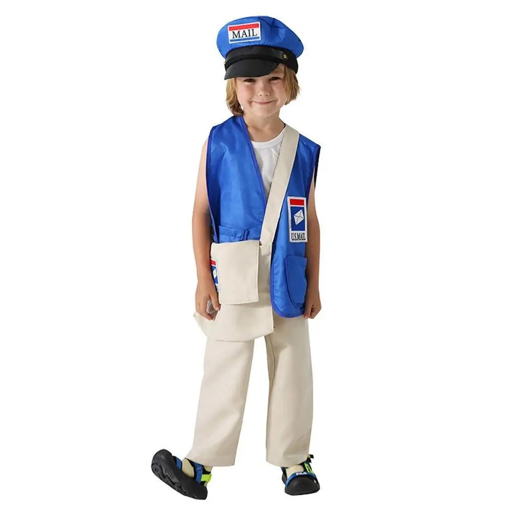 Postman Courier Uniform Kids Party Suit Cosplay Costumes Halloween - Pajamasbuy