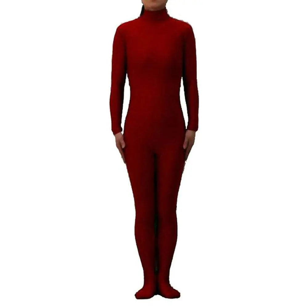 Purplish Red Headless Bodysuit Spandex Zentai Catsuit Costume - Pajamasbuy