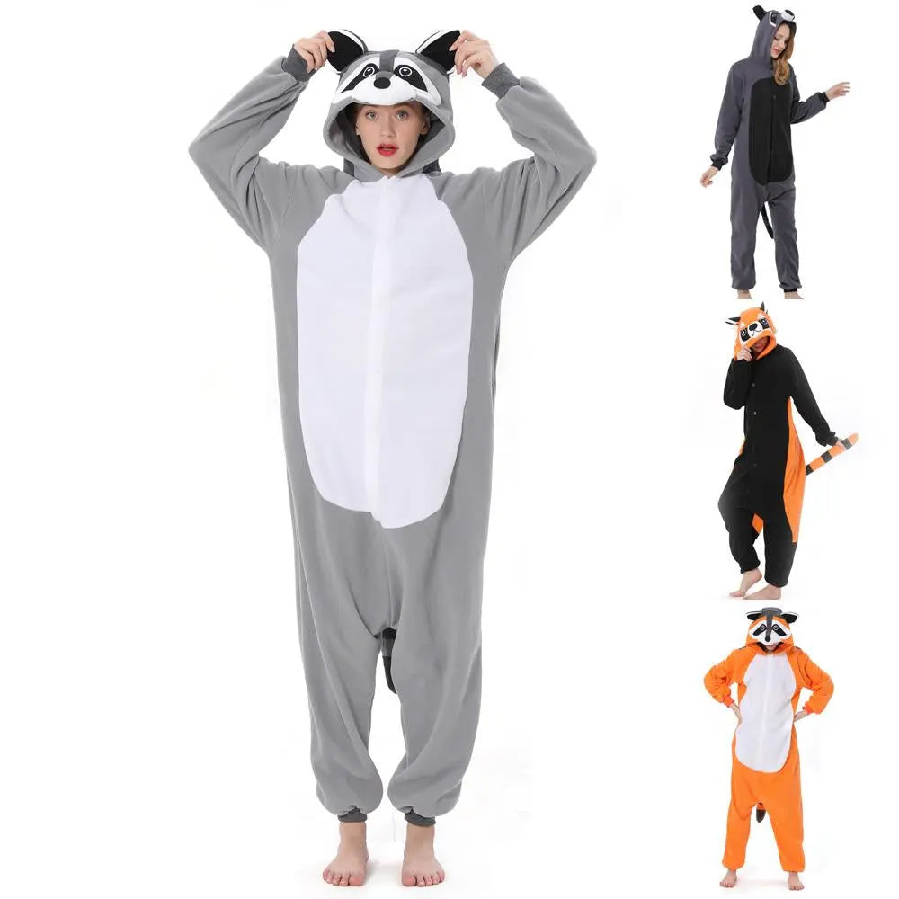 Raccoon Kigurumi Onesies animal pajamas Costume For Adult| PajmasBuy