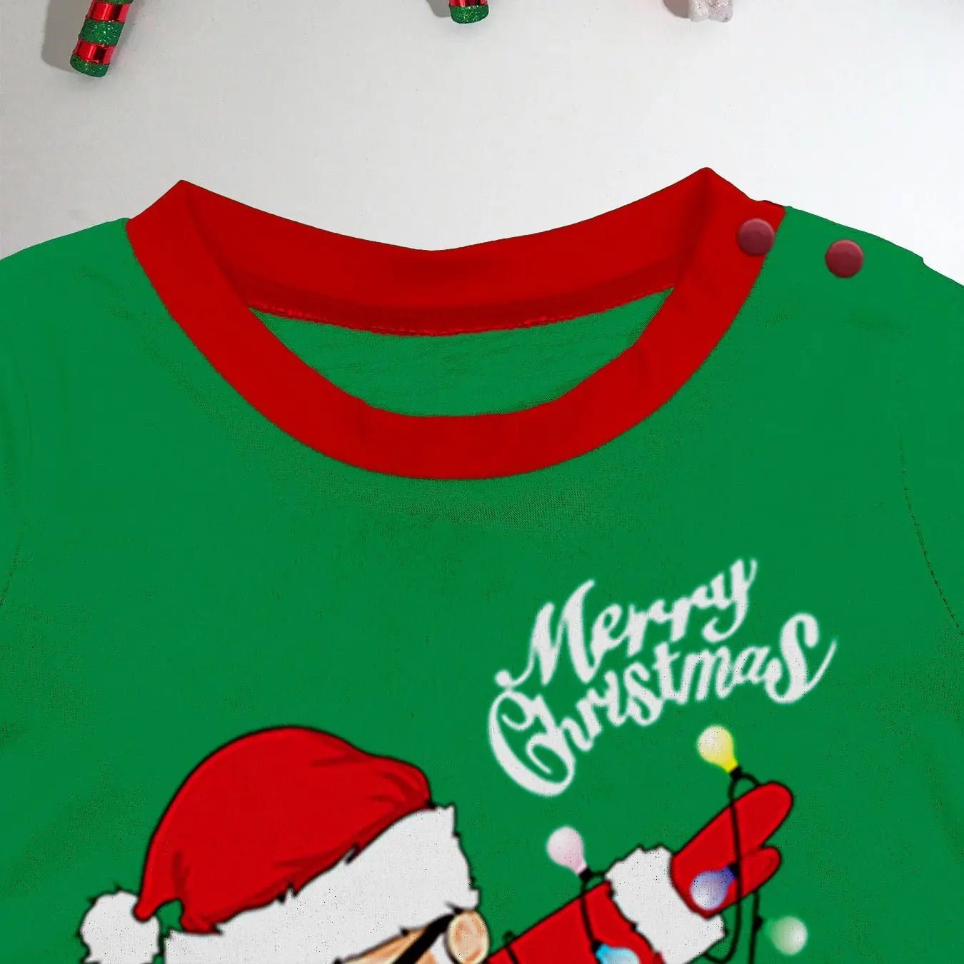 Santa Light Print Christmas Family Couples Matching Pajamas Party Sets - Pajamasbuy