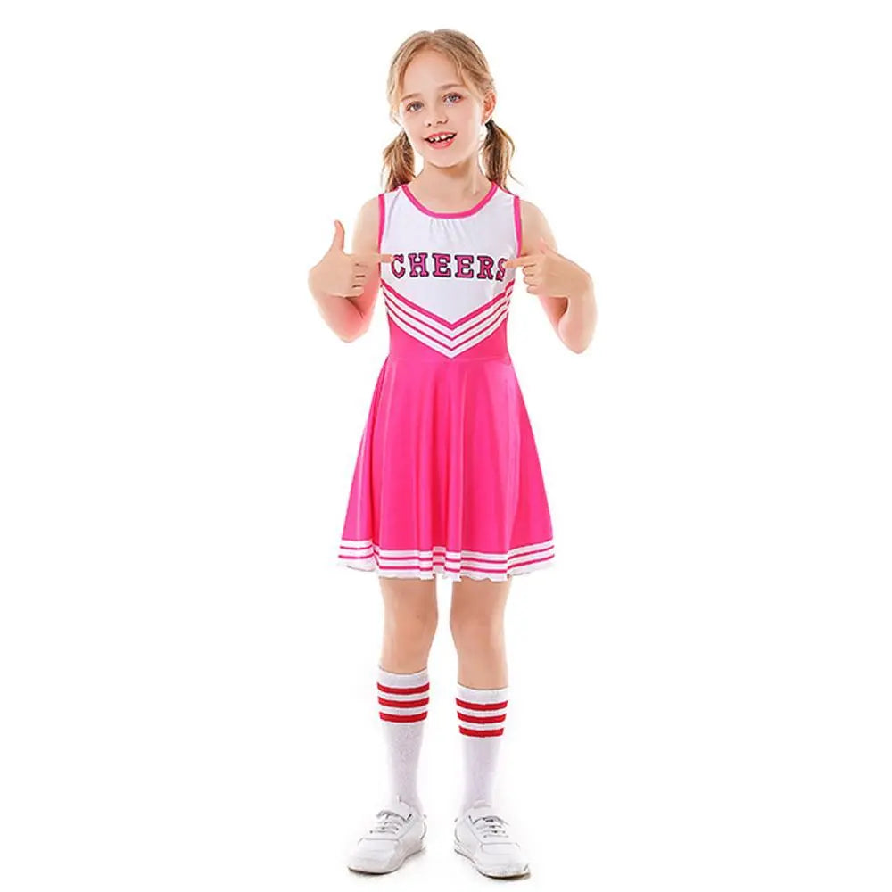 School Cheerleading Uniform Costume Cheerleader Party Dress Halloween Outfit Dress Up For Girls - Pajamasbuy