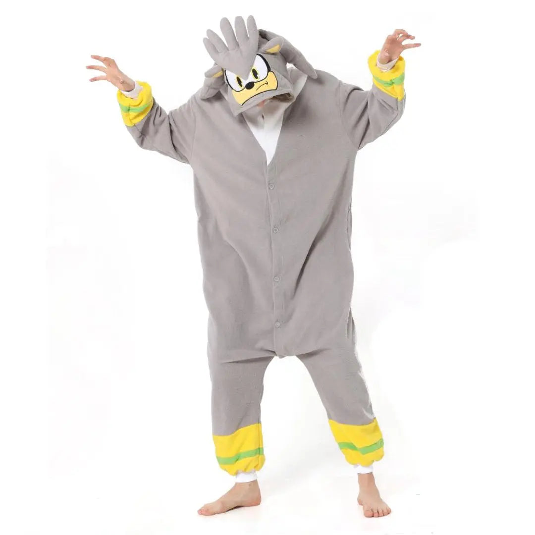 Silver the Hedgehog kigurumi onesies anime pajamas Costume| PajmasBuy