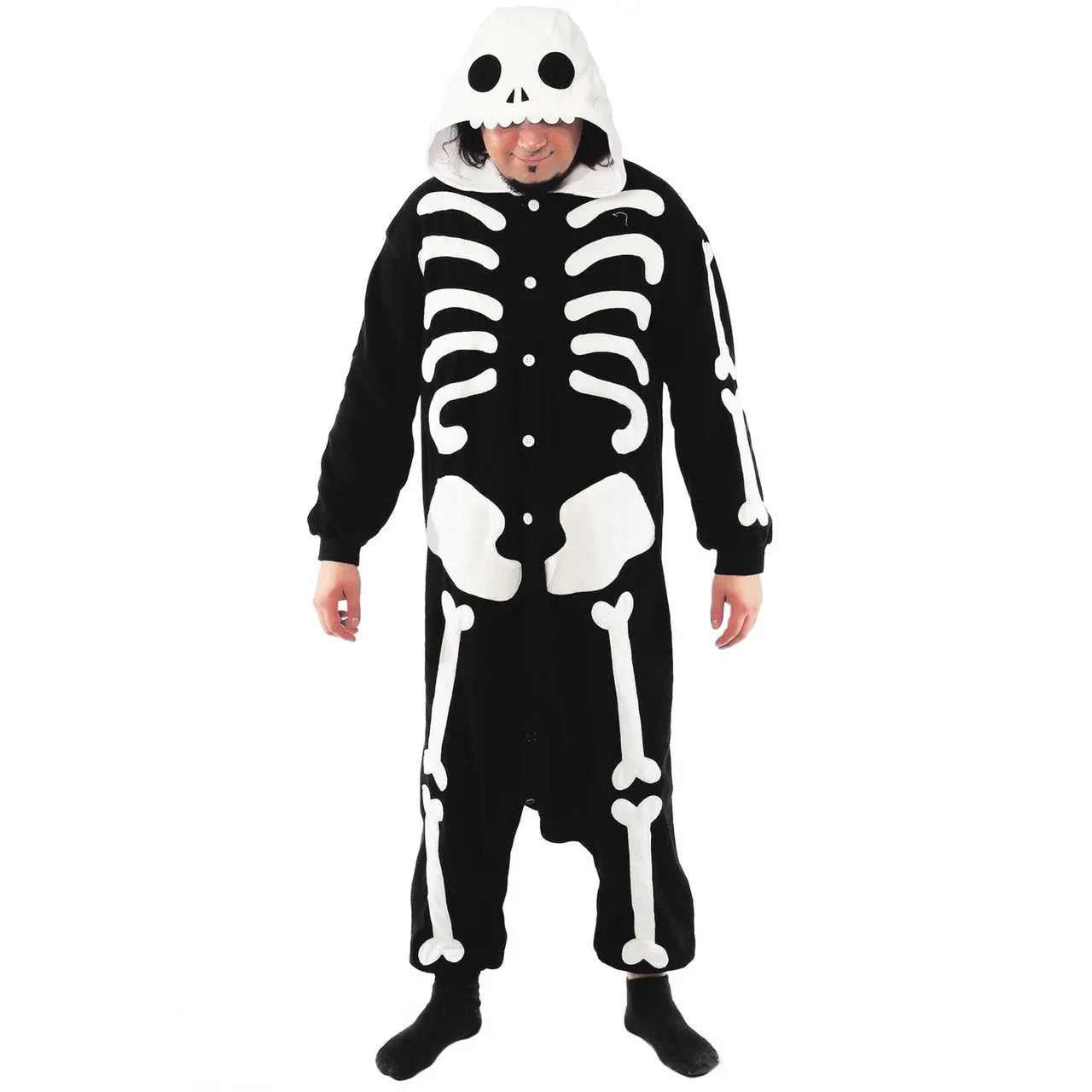 Skeleton Kigurumi onesie pajamas Costume for Adults| PajmasBuy