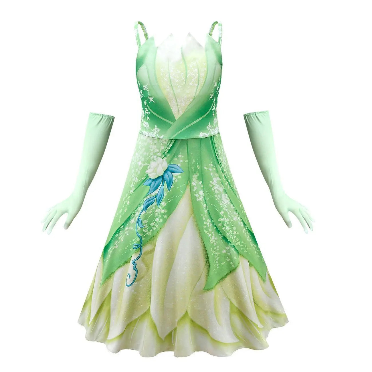 The Princess and The Frog Tiana Cosplay Costume Girl Princess Dress Halloween Outfit - Pajamasbuy