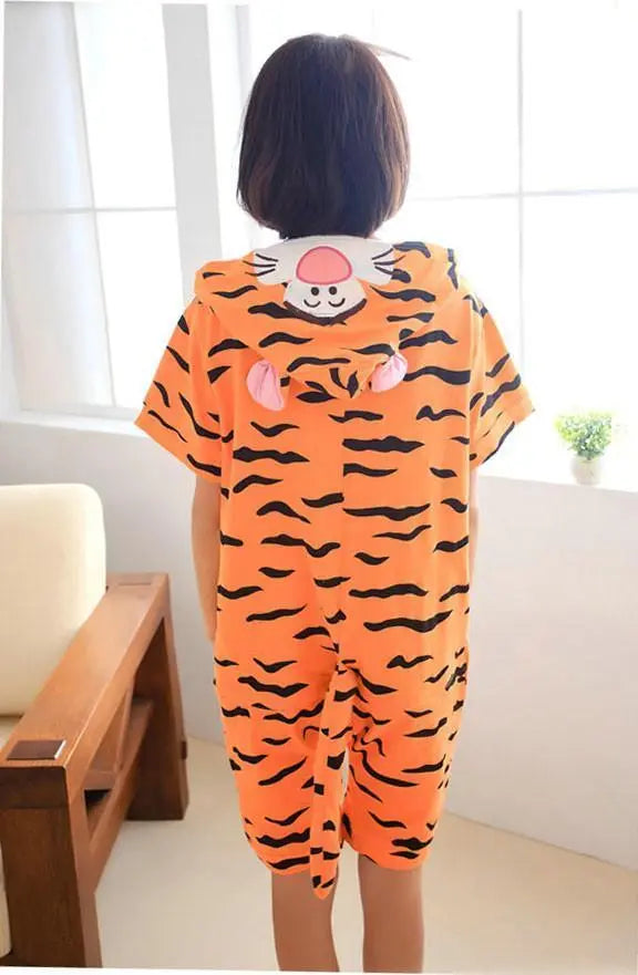 Tigger Pajamas Onesie Hoodie Kigurumi Short Sleeve Costume - Pajamasbuy