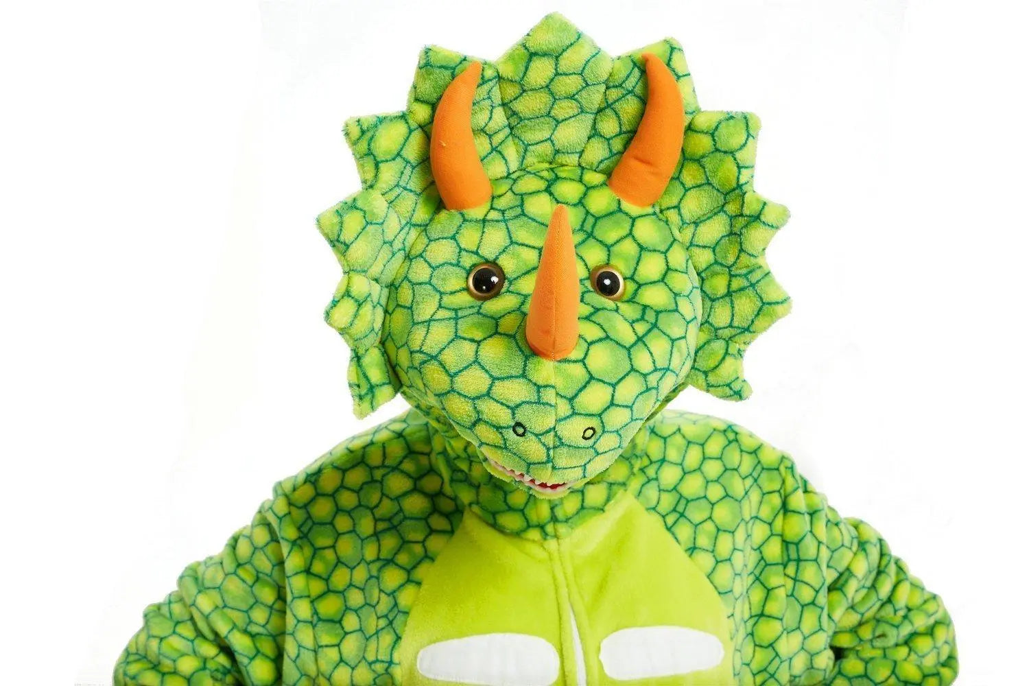 Triceratops Dragon Adult Kigurumi Onesies Pajamas Jumpsuit Animal Costume Light Green - Pajamasbuy