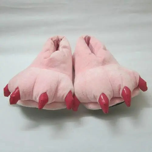 Unisex Animal Pink Stith Cat cosplay Kigurumi fleece slippers shoes - Pajamasbuy