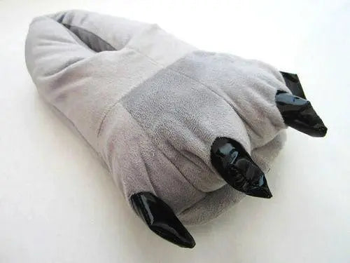 Unisex Animal Totoro Grey cosplay Kigurumi fleece slippers shoes - Pajamasbuy