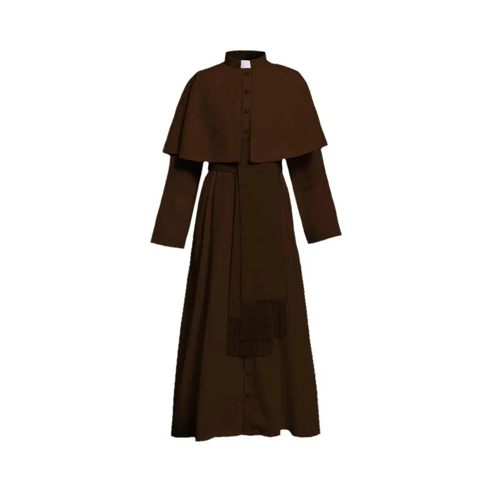 Unisex Men Solid Long Father Vicar Fancy Medieval Priest Cosplay Costumes Party Props - Pajamasbuy