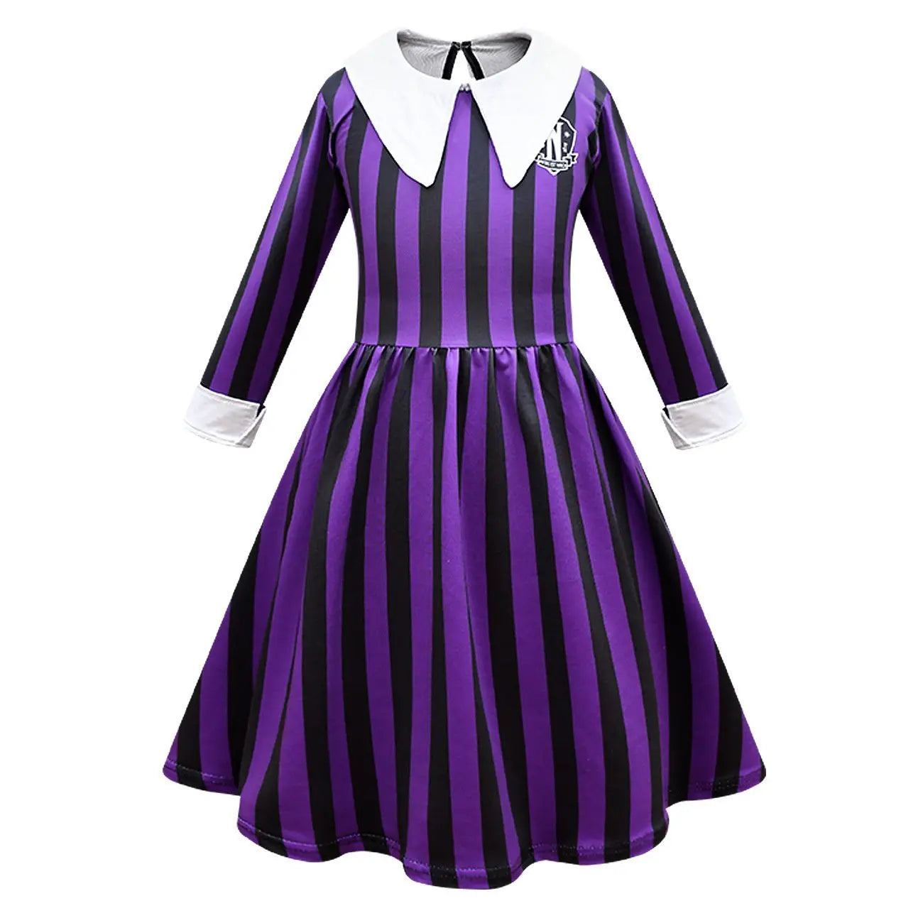 Wednesday Costume The Addams Family Cosplay Striped Dress For Kids - Pajamasbuy