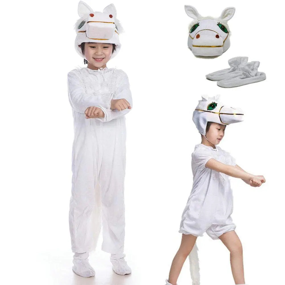 White Horse Animal Cospaly Wear Kigurumi Cute Kids Costume Child Gift - Pajamasbuy