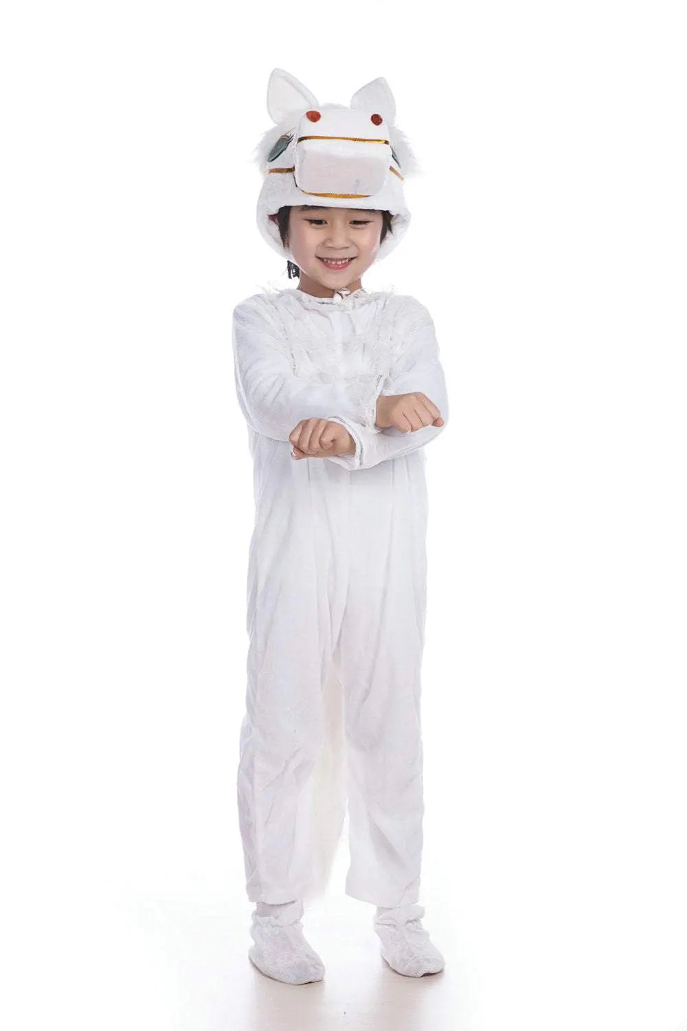 White Horse Animal Cospaly Wear Kigurumi Cute Kids Costume Child Gift - Pajamasbuy