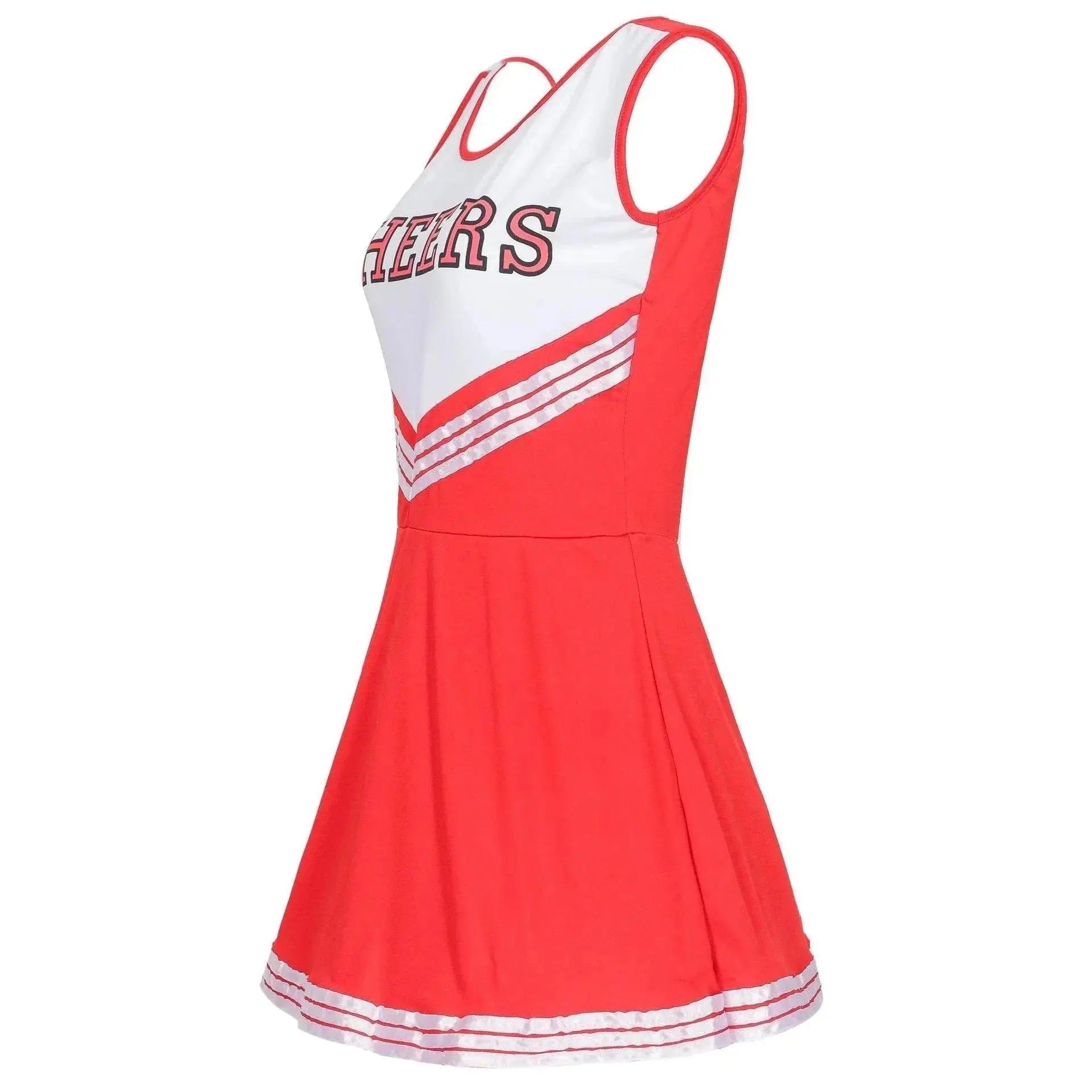 Women Cheerleader Costume Outfit With Poms Fancy Uniform Sports Dress - Pajamasbuy