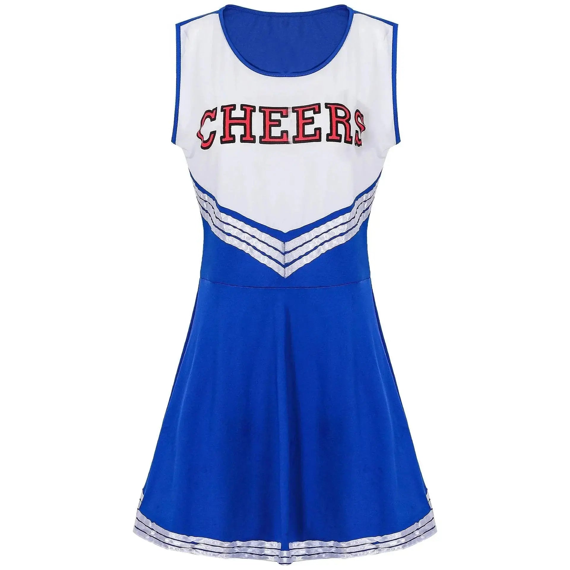 Women Cheerleader Costume Outfit With Poms Fancy Uniform Sports Dress - Pajamasbuy