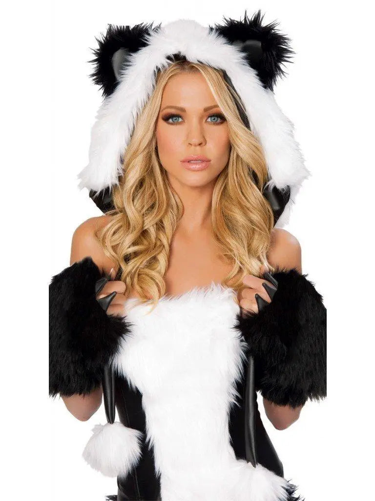 Women Lovely Animal Halloween Costume Party Fluffy Fur Panda Dress - Pajamasbuy