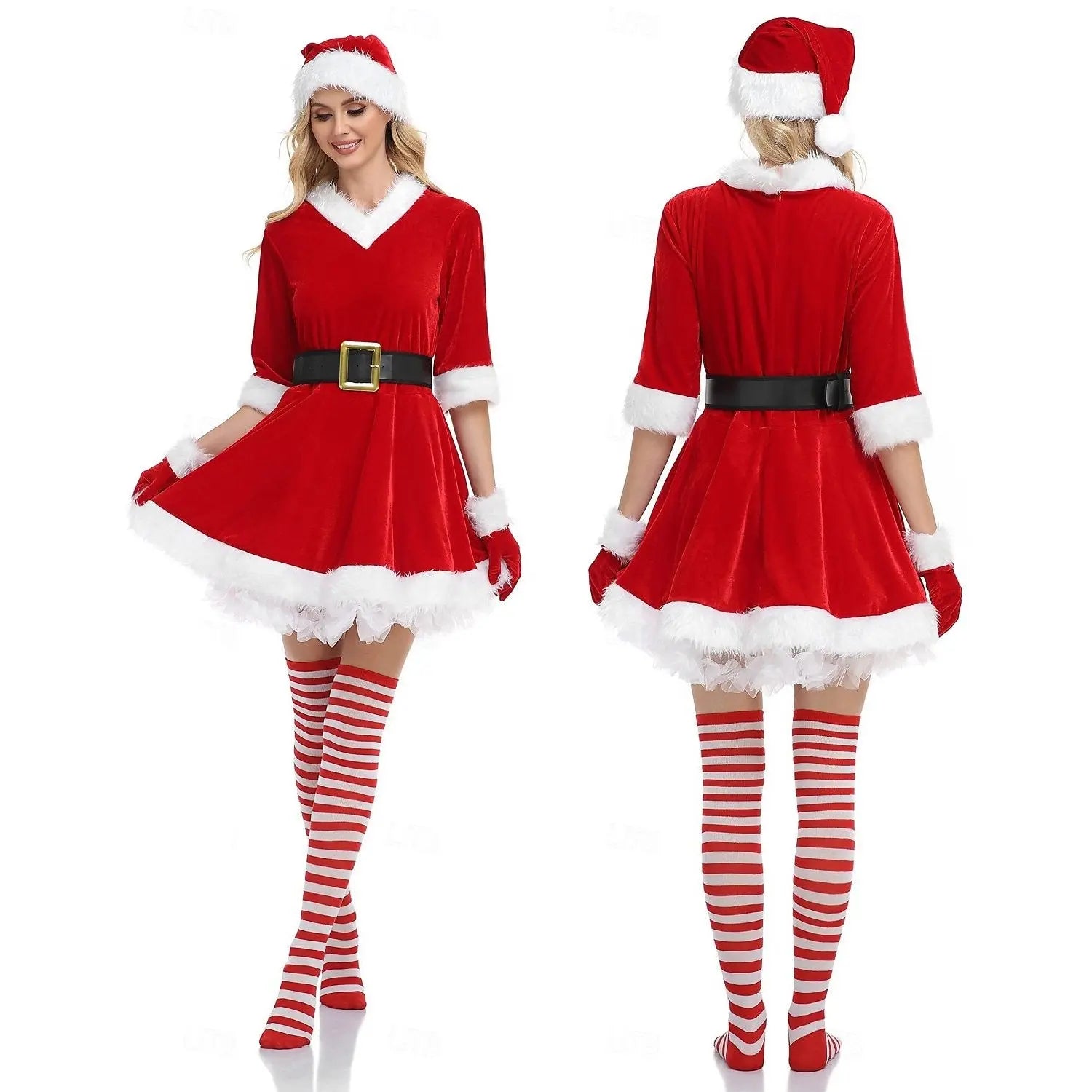 Women's Santa Claus Helper Cosplay Costumes Fancy Dress Outfit - Pajamasbuy