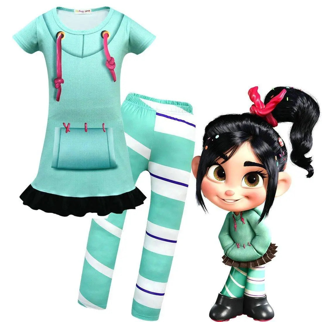 Wreck - It Ralph Vanellope von Schweetz Girls Cosplay Costume - Pajamasbuy