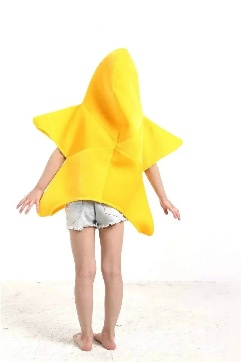 Yellow Star Smile Face Kigurumi Costume Kids Halloween Party Outfit - Pajamasbuy