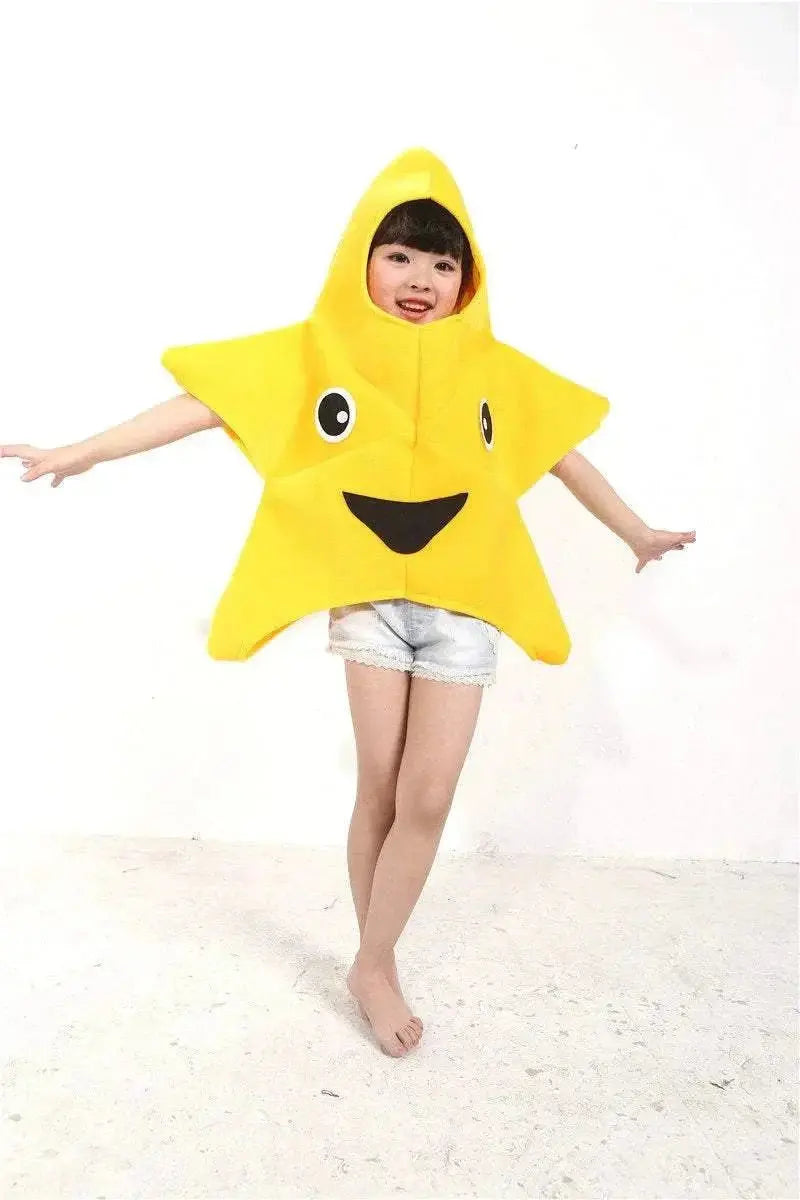 Yellow Star Smile Face Kigurumi Costume Kids Halloween Party Outfit - Pajamasbuy