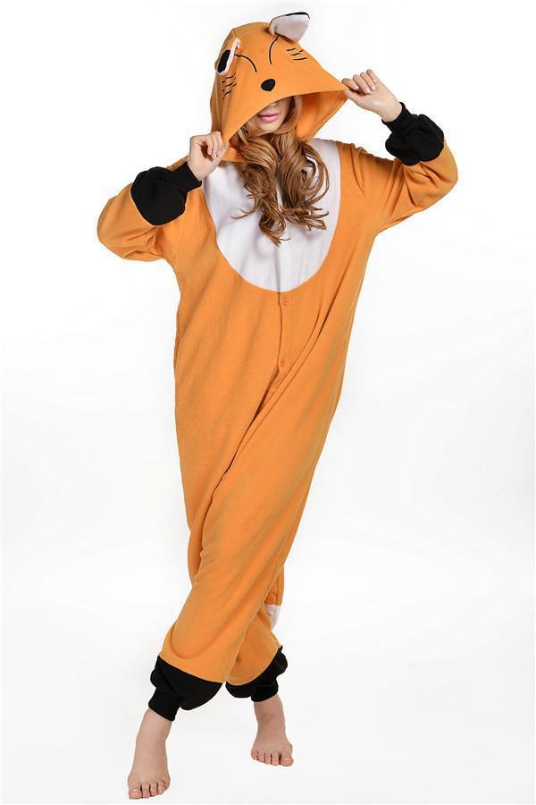 Adult Animal Orange Fox Kigurumi Onesie Pajamas Costumes - Pajamasbuy