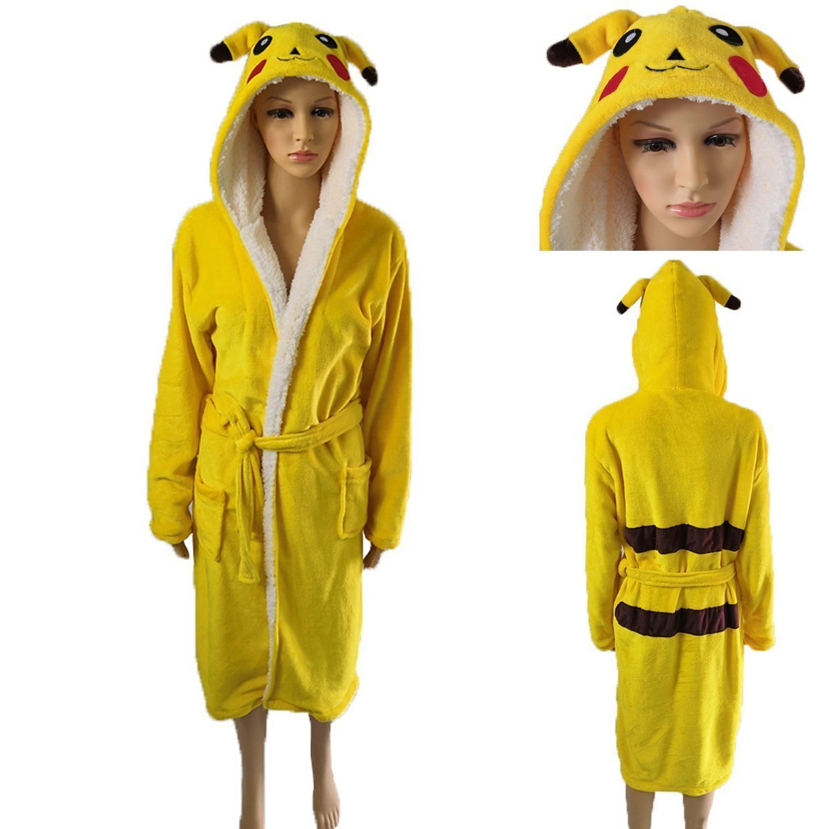 BuyAdult Kids Pikachu Cartoon Bathrobe Kigurumi Pajamas Onesies Now Cheaper With 3 - 5 Days Ship - PajamasBuy