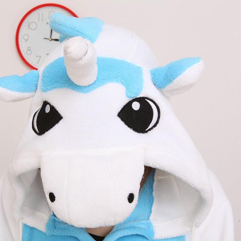 Adult Unsex Blue Unicorn Kigurumi Onesies Animal Costume Pajamas - Pajamasbuy