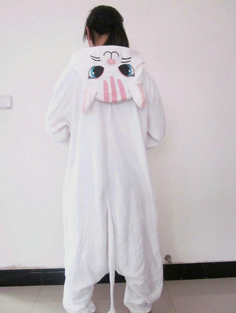 Adult white cat Onesies Hoodie kigurumi costume Pajamas - Pajamasbuy