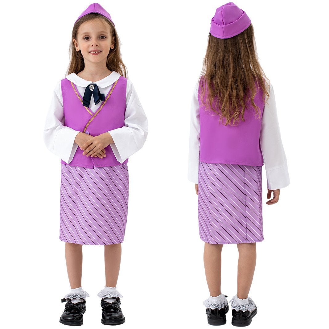 BuyAirline Stewardess Cosplay Costume Flight Attendant Costume For Kids Now Cheaper With 3 - 5 Days Ship - PajamasBuy