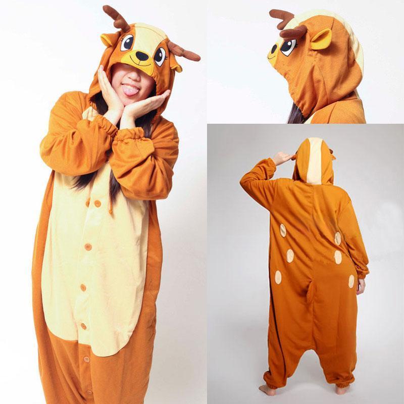 BuyAnimal Adult Deer Onesies Hoodie Kigurumi Costume pajamas Now Cheaper With 3 - 5 Days Ship - PajamasBuy