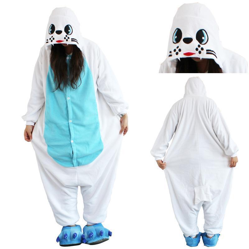 Animal Adult Sea Lion Onesie Kigurumi Hoodie Costume Pajamas - Pajamasbuy