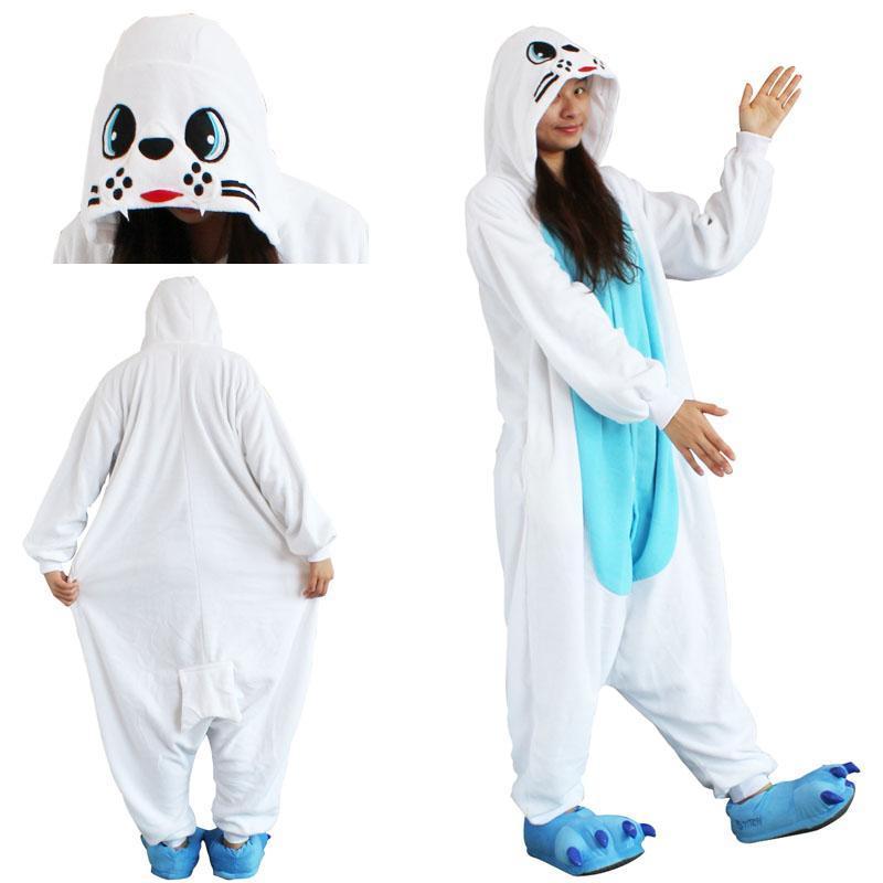 BuyAnimal Adult Sea Lion Onesie Kigurumi Hoodie Costume Pajamas Now Cheaper With 3 - 5 Days Ship - PajamasBuy